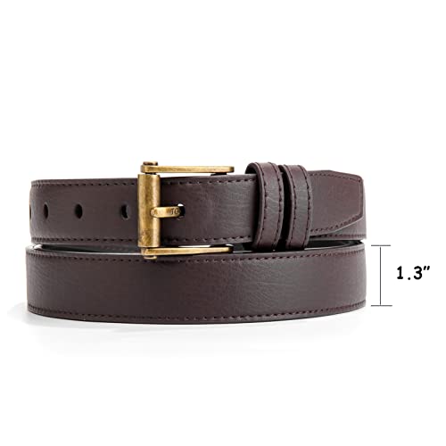 Big & Tall Belt for Mens 56"-80" Genuine Leather Belt Reinforced Strap Extra Long Belts for Casual Work Jean4