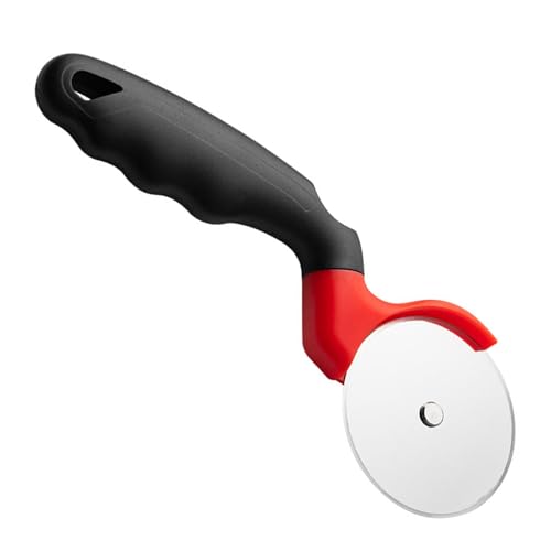 Coupe-roulette à pizza - Roulette à pizza en acier inoxydable avec grande roue, passe au lave-vaisselle avec poignée ergonomique pour les cours de cuisson et les stands de route