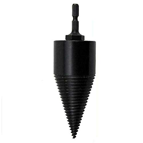 tangyuandain Splitting Wood Cone Drill Bit, 38mm Wood Splitter Screw Cones Log Wood Auger Splitter, Wood Breaker Tool, Kindling Firewood Splitter Reamer Punch Driver Drill for Household Use