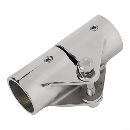 Conector de tubo de barco de acero inoxidable 316 para uso marino, conector giratorio plegable diseñado para accesorios de riel de yates y barcos con resistencia al agua salada (25 mm)