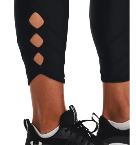 Under Armour Women's HeatGear Ankle Leggings (Black/Metallic Silver-001, Small)2