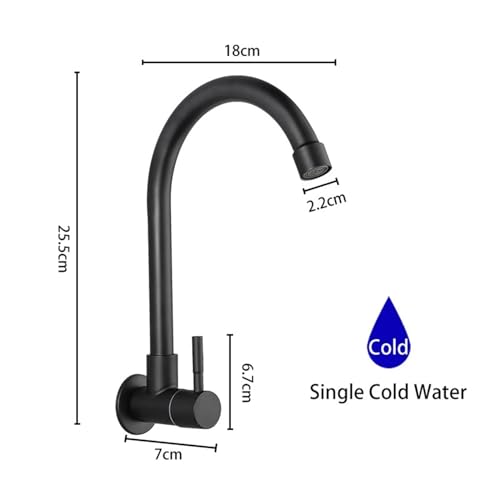 Robinet cascade noir de cuisine pour buanderie compacte et évier de camping-car - 7