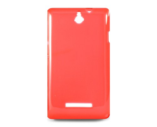 Flex Cover for Sony Xperia E - Transparent Red