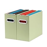 Oterri File Organizer, Small Storage Box, Cardboard File Folder Organizer, Collapsible File Box, Han