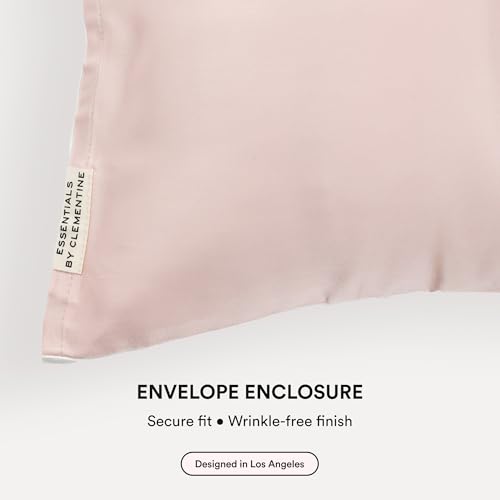 Image of Clementine Sleepwear Essentials Organic Queen Size Pillowcase Ballet Pink | Two-Tone Bamboo and Silver Ion Silk for Acne-Prone Skin, Anti-Aging, and Hydrated Hair and Skin