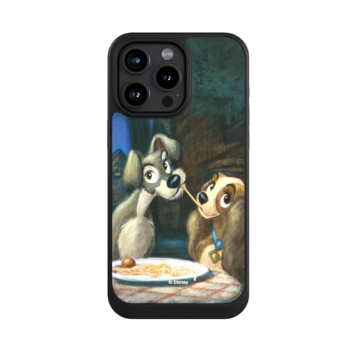 Coque iPhone 15 Pro Max Disney noire étui de protection téléphone La Belle et Le Clochard