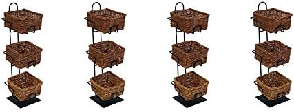 Mobile Merchandisers CR0620-3B-MB 3-Tier 3 Square Willow Basket Counter Display Rack (4)