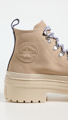 Converse Women's Chuck Taylor All Star Lugged Heel Sneakers, Warm Quarry/Miso Glaze, Tan, Off White, 10 Medium US4