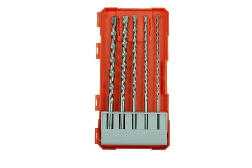 Tundra Tools 5 Piece Masonry Drill Bit Set 57805, Carbide Tipped Masonry Set, cuts Concrete, Stone, Tile, Brick, and Other Masonry Materials