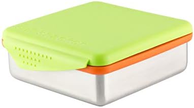 Kid Basix Safe Snacker, Reusable Stainless Steel Lunchbox Container for Kids & Adults, Reusable Food Container, BPA Free, Dishwasher Safe, 23oz Lime,1 Count (Pack of 1)