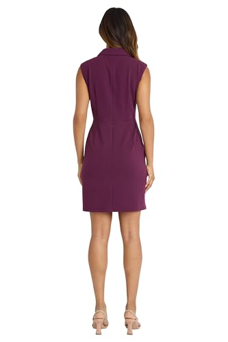 Image of Donna Morgan Women's Lapel Collared Career Sheath Dress Office Workwear Desk to Dinner Event Reception Ceremony