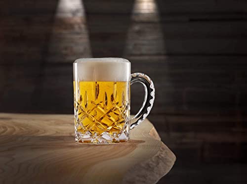 Nachtmann Noblesse Collection Beer Mug With Handle - 21.2Oz Clear Crystal Glass, Dishwasher Safe | Elegant Big Drinking Cup For Beer Lovers, Home Bar Accessories #TOP4