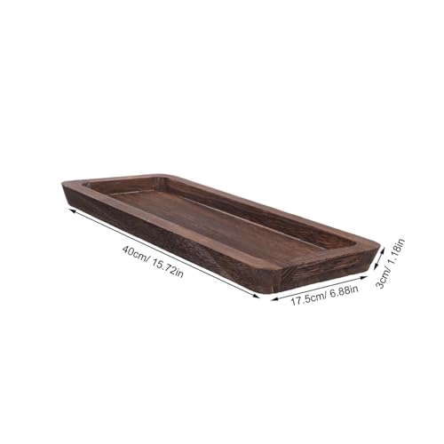 Plateau de service en bois long pour centre de table rustique et bougies
