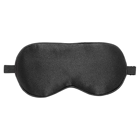 Silk Eye Mask for Sleeping, Sleep Mask, 100% Natural Mulberry Silk Sleeping Mask, Eye Mask with Adjustable Strap Travel Accessories (Black) Cover
