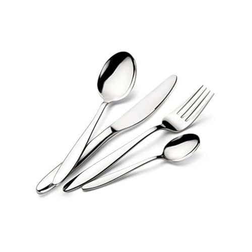 Lagostina Luisa, Set Servizio Posate monoblocco per 6 Persone, Acciaio Inox 18/10, 24 Pezzi (6x forchetta, coltello, cucchiaio, cucchiaino)