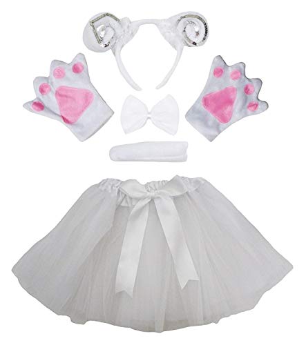 Disfraz de oveja de 5 piezas Petitebella con tutú de lentejuelas blancas en talla única