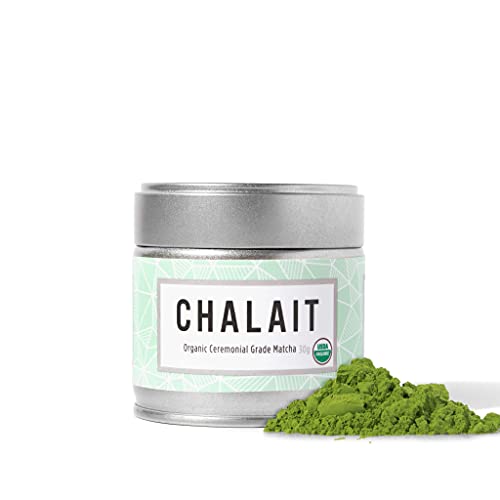 Chalait Organic Ceremonial Grade Matcha - Japanese Matcha Green Tea Powder - For Sipping As Tea - Antioxidants, Sustainable Energy, No Additives, Radiation Free, Zero Sugar [30G Tin] #TOP2