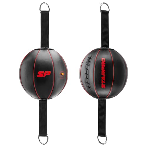 Starpro Double-End Punching Ball - Durable Leather Speed Bag for Precision Training Boxing & MMA Reflex Bag with Adjustable Straps