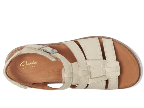 Clarks, Women, Arwell Sun, Cream Leather, 11, Wide