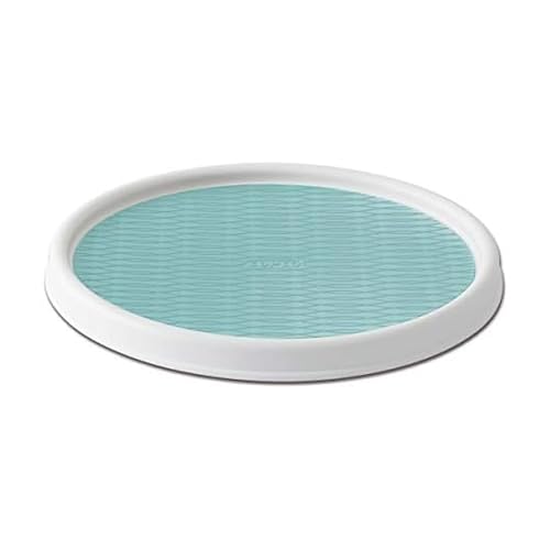 Copco 5234754 Lazy Susan Drehteller, rutschfest, 30,5 cm, Weiß/Aqua