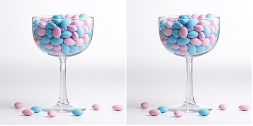 Decoraparty Calice Porta Confetti Trasparente, Bicchiere Gigante Maxi Centrotavola Coppa da Tavola per Caramelle Cioccolatini Portaconfetti Confettata - Diametro 16 cm x Altezza 24 cm