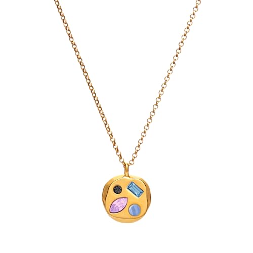 Birthdate 14k Gold Necklace for Women, The February Fifthteenth Pendant - 16-20in Adjustable 14 Karat Gold Chain with Lobster Clasp - Cadenas de Oro 14k Puro Para Mujer, Ladies Jewelry Birthstone