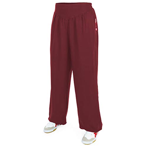 wu designs Baumwolle (Leicht) Damen Kung Fu & Yoga Trainingshose Bordeaux 180