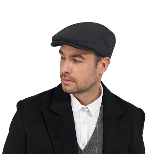 Image of KUJUHA Newsboy Hats for Men Flat Irish Cabbie Ivy Gatsby Newsboy Driving Hat Hunting Cap Winter Hat