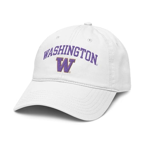Washington Huskies Arched White Officially Licensed Adjustable Baseball Hat
