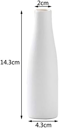 Ceramic Bud Vases, Conic Unique Flower Arrangement Vase, Floral Bouquets Display Vase for Home Decor (White)