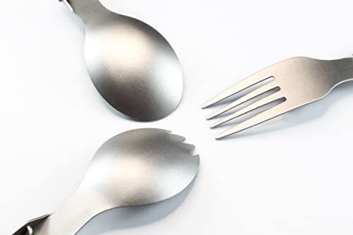 Rison-Titanium Folding Spoon Ultra Light And Premium Quality 2Pcs Camping Silver Spoon Folding Handle For Camping Backpacking Hiking Fishing Or Other Outdoor Activities #TOP5
