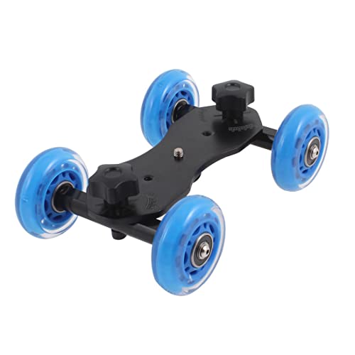 Ruilogod Noir Blue 62mm Diamètre Roues coulissantes Vidéo Vidéo Camion Dolly Truck