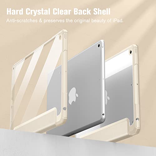 Image of Fintie Hybrid Slim Case for iPad 9th / 8th / 7th Generation (2021 / 2020 / 2019) 10.2 Inch - [Built-in Pencil Holder] Shockproof Cover with Clear Transparent Back Shell, Auto Sleep Wake, (Starlight)
