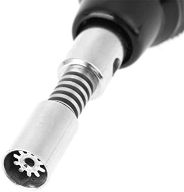 Close-up of the soldering iron tip and burner