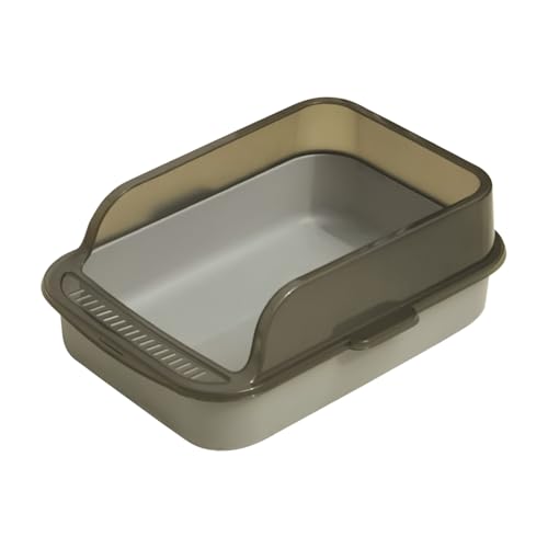 Cat Litter Pan - Open Top Spill Resistant Tray, Tall Wall Smell Reduction Structure, Simple Wash Pet Toilet | Practical Daily Feline Waste Management System For Indoor Living Spaces Pets