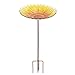 MUMTOP Glass Bird Bath,Garden Outdoor Birdbaths Birdfeeder with Metal Stake Sunflower