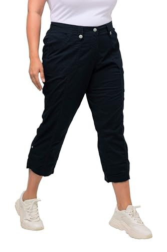 Ulla Popken Damen 7/8-Cargohose PANTS, marine, 48