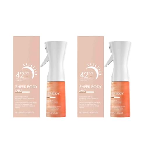 2PCS Refreshing Sunscreen Spray Body Sun Block Isolation Mist Long Lasting UV Protector Summer Outdoor Brightening Moisturizer Serum