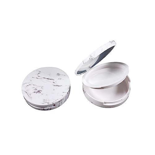 2 Pcs 2 Layers Circle Eyelash Box with Mirror Empty Eyelash Storage Case Organizers Travel Lash Case with Lash Holder