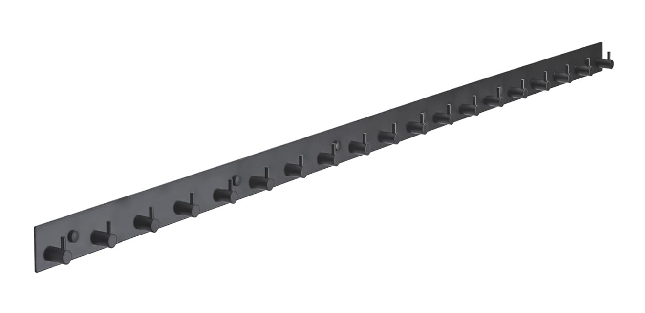 Barre de crochets noire 130 cm : ne laissez plus traîner vos bonnets