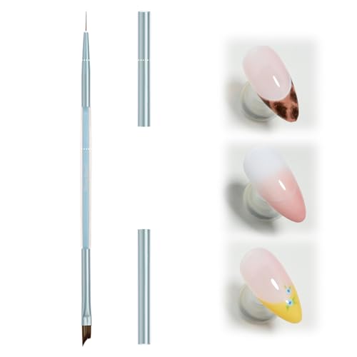 Image of Beetles Nail Art Brush 1Pcs French Tip Oblique Head Gel Nail Art Design Pen Painting Tools Fingernail Brush Nails Cleaning Brushes Nails Salon Diy at Home