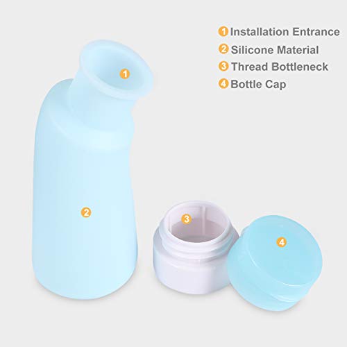 Lurrose Frascos de gel de banho de silicone 2 unidades Frascos de gel de banho Frascos de higiene Fr