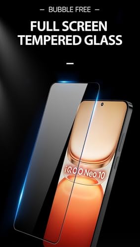 Image of Mr.Shield Top-Notch HD+ Tempered Glass Screen Protector Guard for iQOO Neo 10R / Neo 9S Pro Plus /Neo 10 (6.78 Inch), 9H Hardness, Military Grade Protection, Easy Installation kit