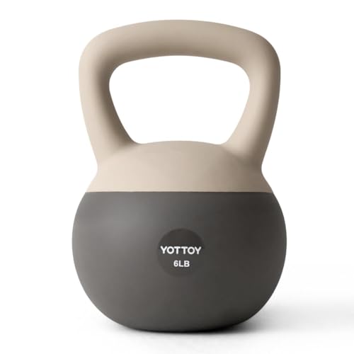 YOTTOY Soft Kettlebell, Set for Strength Training Kettlebells & Home Workouts, Soft-Sided Cushioned Base, Wide-Handle - Ideal for Men, Women, & Beginners (KETT-SOTT-WITH-6)