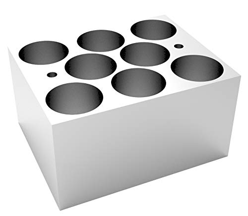 4E's USA Dry Bath Incubator Heat Block - Universal Aluminum Block for Vials 8 x 23mm Test Tubes, Slot Size ⌀23.8mm x 45mm, Model: TC0401001-81