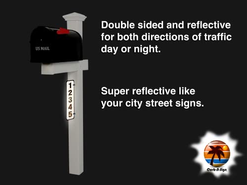 Curb N Sign Mailbox Number Sign For Outside - Made Of Premium Reflective Silk-Screened Aluminum - Double Sided Plaque For Mailbox – Super Reflective Address Numbers For House - Pre-Drilled #TOP3