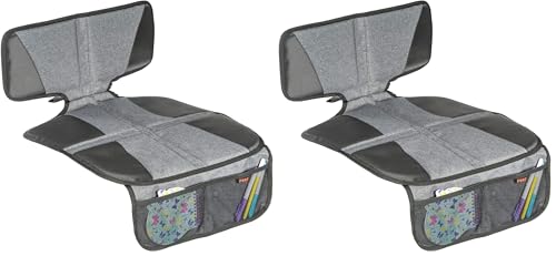 Reer Kindersitz-Unterlage TravelKid Protect, rutschfeste Unterlage, ISOFIX geeignet, für alle herkömmlichen Modelle, grau (Packung mit 2)