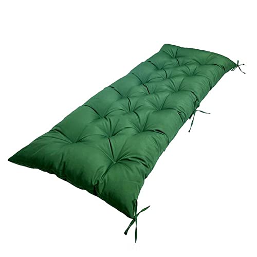Cojín impermeable para banco de exterior, 48 x 20 pulgadas, cojín para columpio de 3 plazas, para muebles de jardín y patio, tumbona y banco (verde oscuro, 48 x 20 pulgadas)