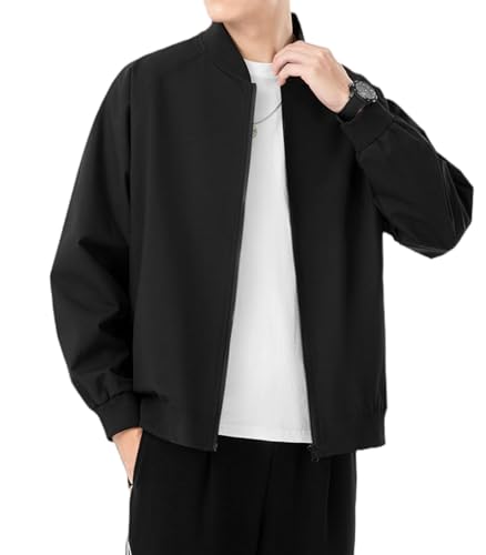 Men's Lightweight Bomber Jacket - Windproof Minimalist Design with Hidden & Side Pockets for Casual & Golf3