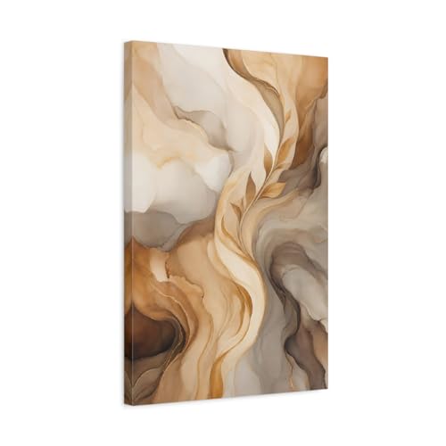 Tableau feuilles dorées pour habiller un mur vide au salon